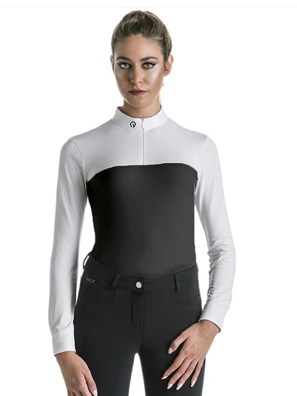 Ego7 Black and White Long-Sleeve Top